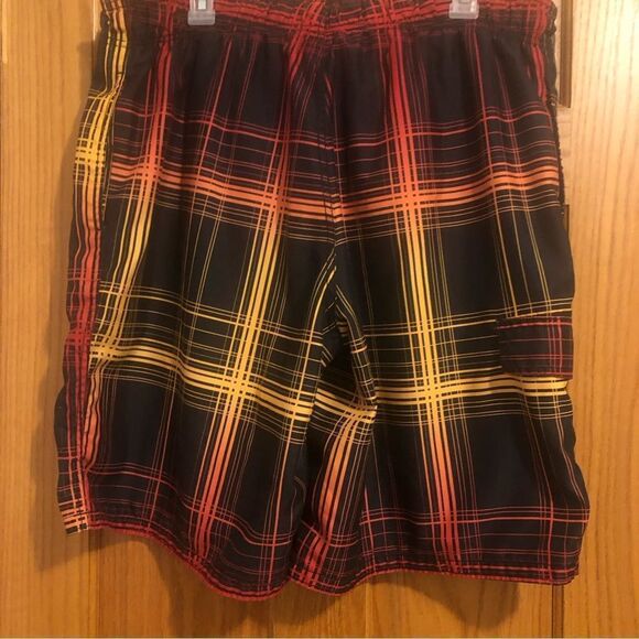 OP Men’s Size LG 36-38 Rich Black Self Adjust Fly Closure Swim Trunks - Picture 9 of 11